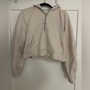 Lululemon Scuba Oversized Half-Zip Hoodie in White Opal